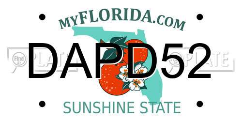 DAPD52 Florida License Plate