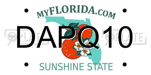 DAPQ10 Florida License Plate