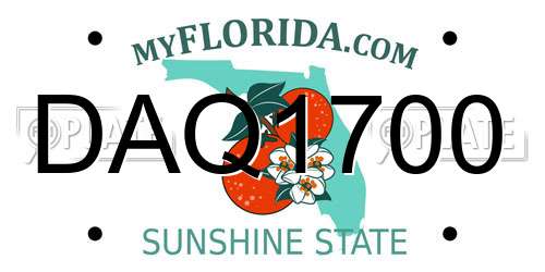 DAQ1700 Florida License Plate