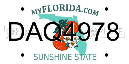 DAQ4978 Florida License Plate