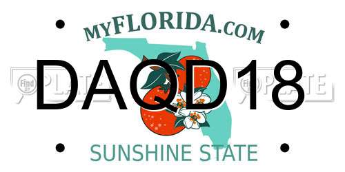 DAQD18 Florida License Plate
