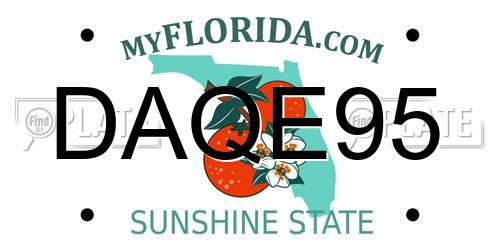 DAQE95 Florida License Plate