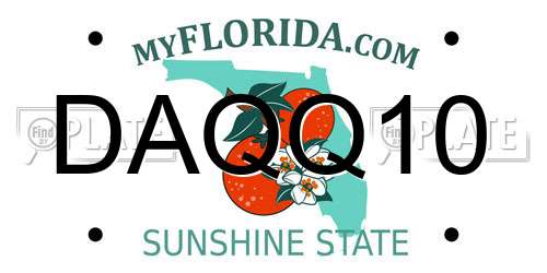 DAQQ10 Florida License Plate