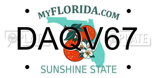 DAQV67 Florida License Plate