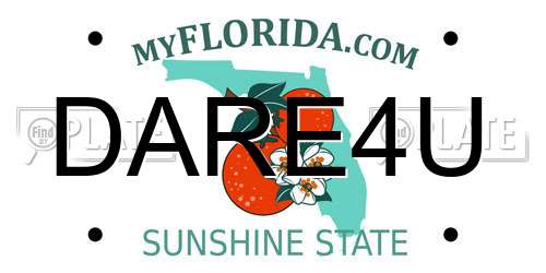 DARE4U Florida License Plate