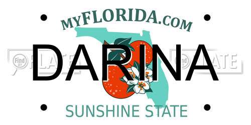 DARINA Florida License Plate