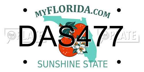 DAS477 Florida License Plate