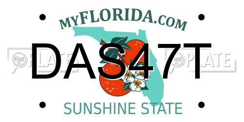 DAS47T Florida License Plate