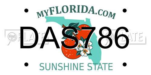 DAS786 Florida License Plate