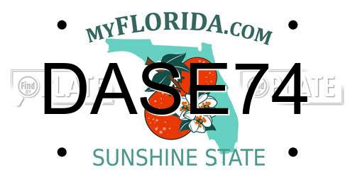 DASE74 Florida License Plate
