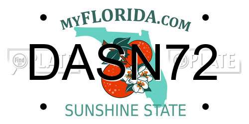 DASN72 Florida License Plate