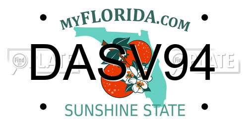 DASV94 Florida License Plate