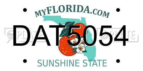 DAT5054 Florida License Plate
