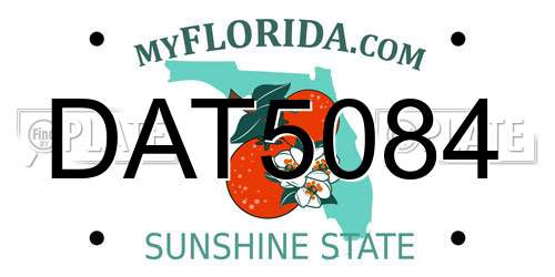 DAT5084 Florida License Plate