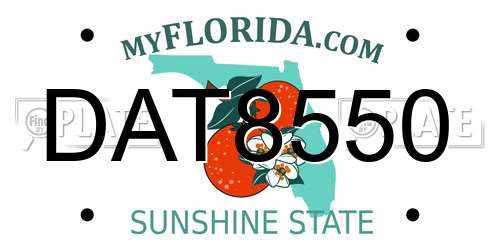 DAT8550 Florida License Plate
