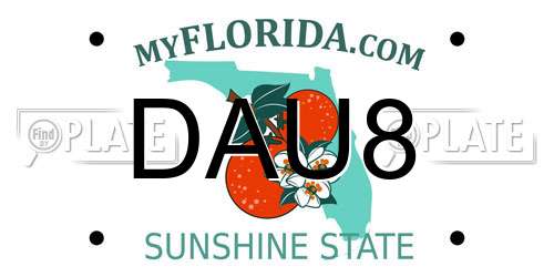 DAU8 Florida License Plate