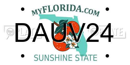 DAUV24 Florida License Plate