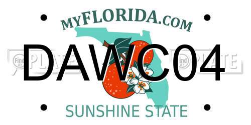 DAWC04 Florida License Plate
