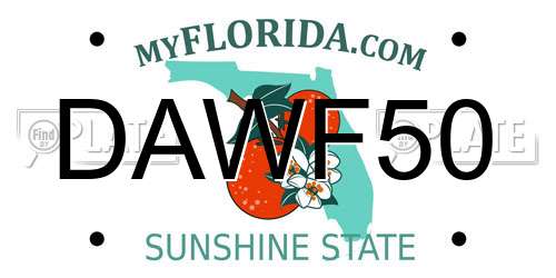DAWF50 Florida License Plate