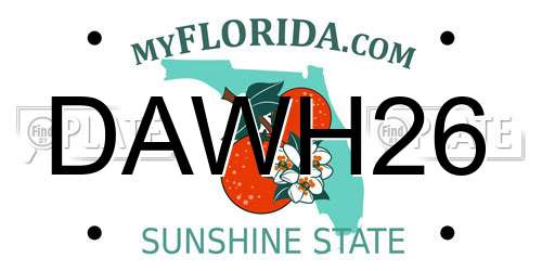 DAWH26 Florida License Plate