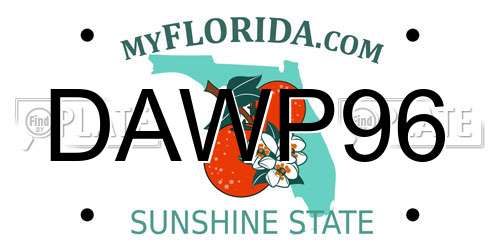 DAWP96 Florida License Plate
