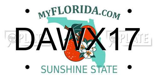 DAWX17 Florida License Plate