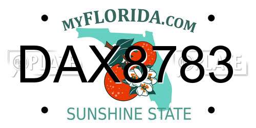 DAX8783 Florida License Plate