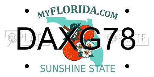 DAXG78 Florida License Plate