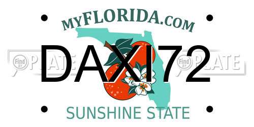 DAXI72 Florida License Plate