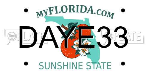 DAYE33 Florida License Plate