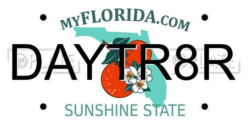 DAYTR8R Florida License Plate
