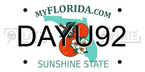 DAYU92 Florida License Plate