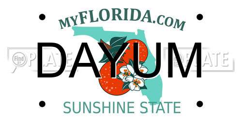 DAYUM Florida License Plate