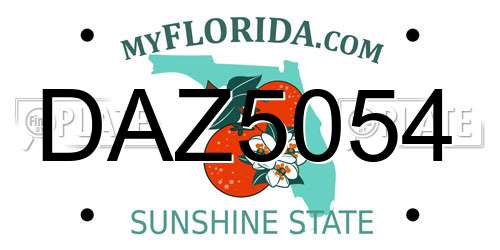 DAZ5054 Florida License Plate