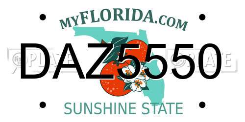DAZ5550 Florida License Plate