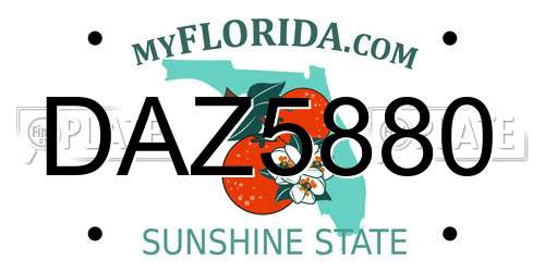 DAZ5880 Florida License Plate