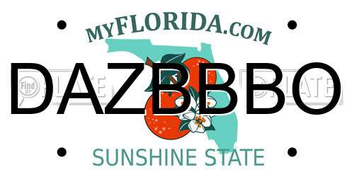 DAZBBBO Florida License Plate