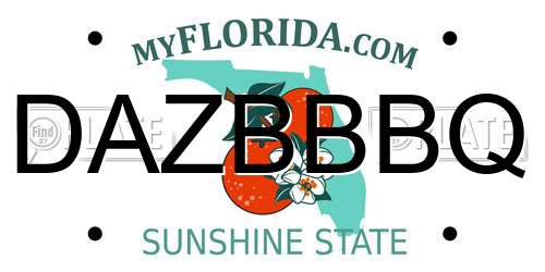 DAZBBBQ Florida License Plate