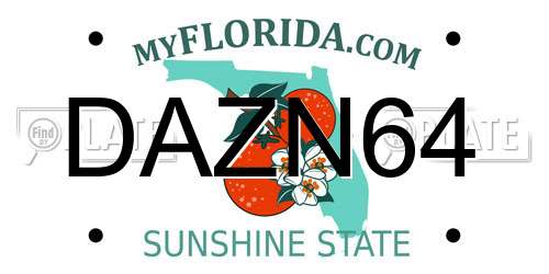 DAZN64 Florida License Plate