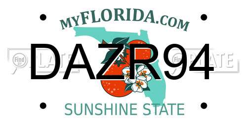 DAZR94 Florida License Plate