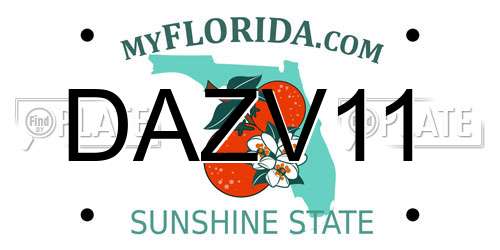 DAZV11 Florida License Plate
