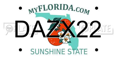 DAZX22 Florida License Plate