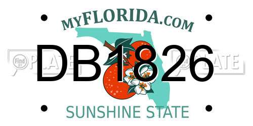 DB1826 Florida License Plate