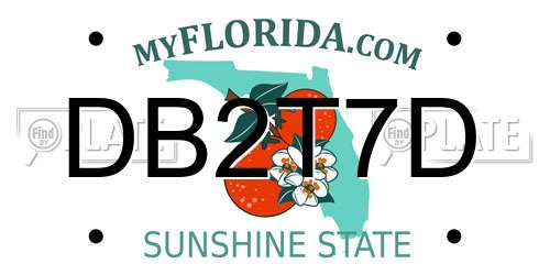 DB2T7D Florida License Plate