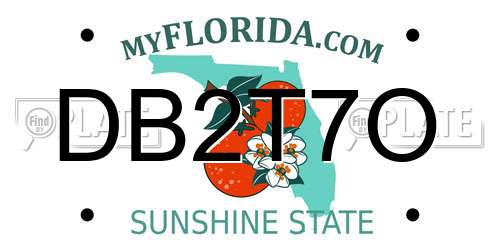 DB2T7O Florida License Plate