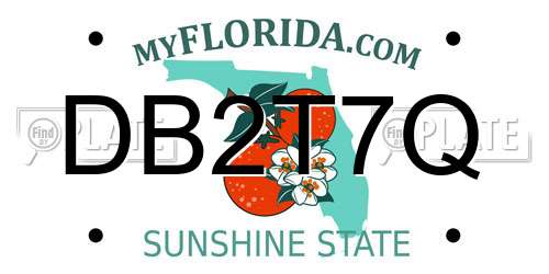 DB2T7Q Florida License Plate