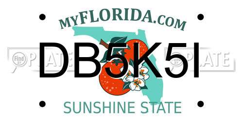 DB5K5I Florida License Plate
