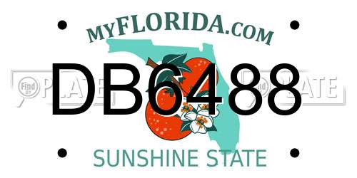 DB6488 Florida License Plate