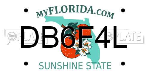DB6F4L Florida License Plate