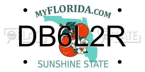 DB6L2R Florida License Plate